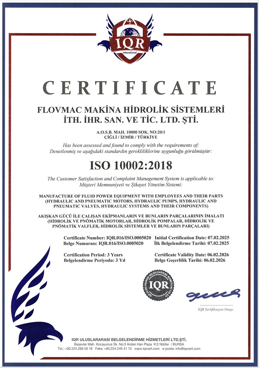 FLOVMAC MAKİNA ISO 10002