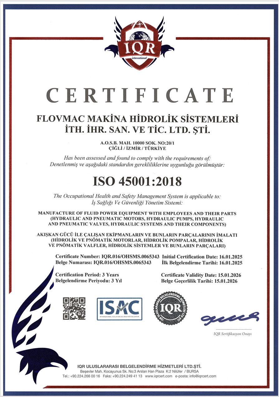 FLOVMAC MAKİNA ISO 45001